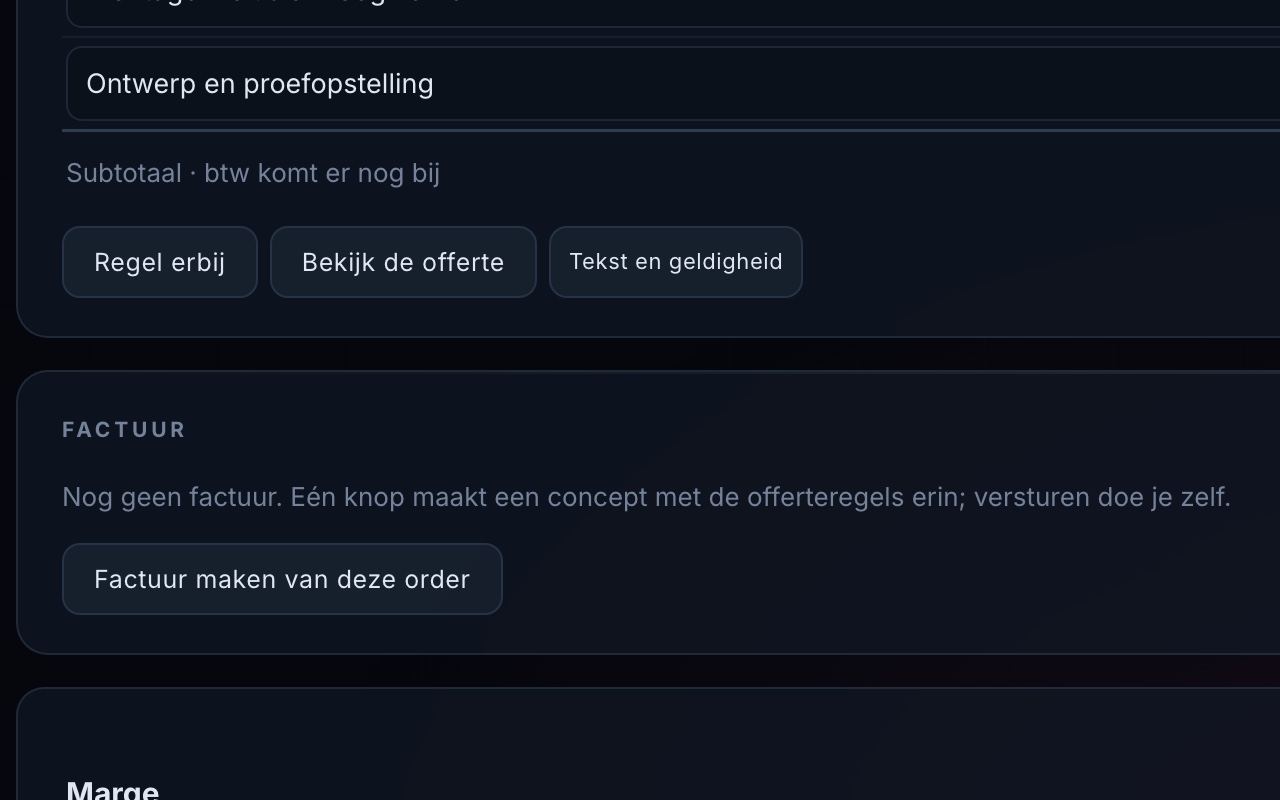 Eén knop maakt de factuur