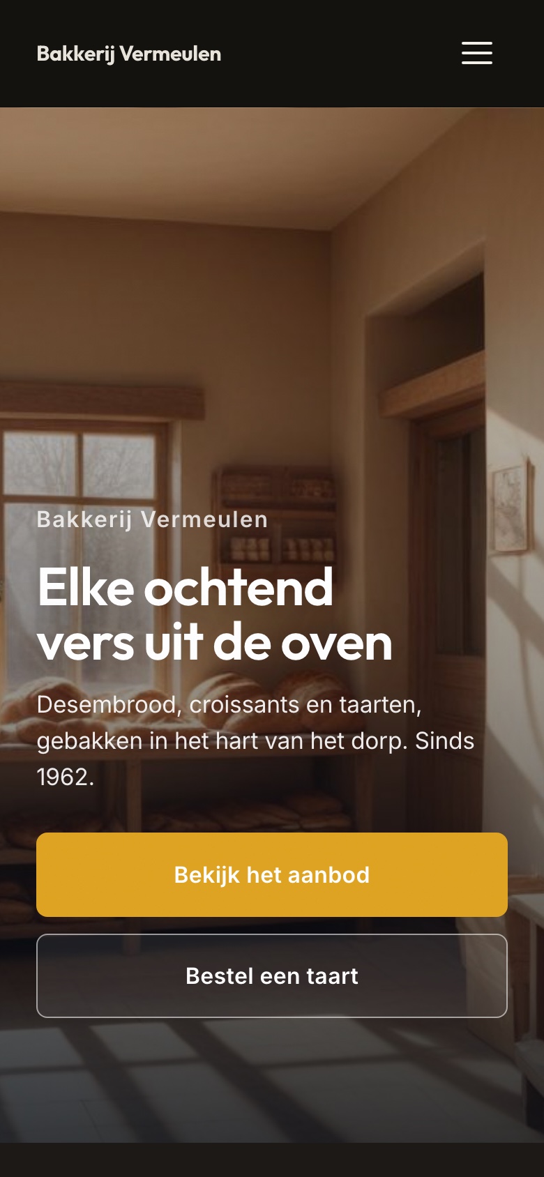 Dezelfde site op een telefoon
